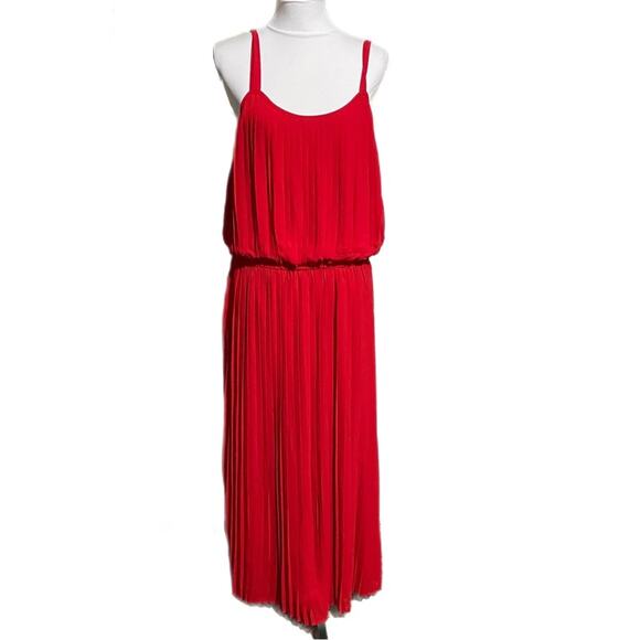 American Rag Pleated Blouson Maxi Dress Women’s Plus Size 1X Red - Picture 1 of 4